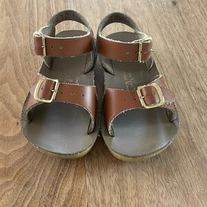 Salt water sandals. Gently used. Size 7 and camel tan